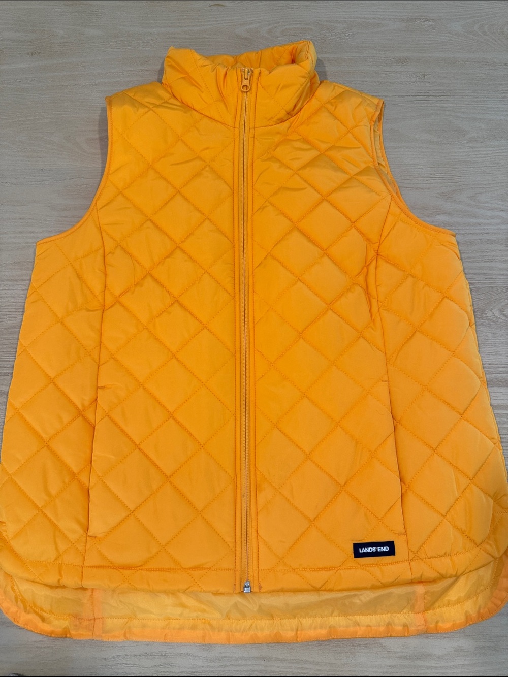 Lands' End Quilted Puffer Vest in Bright Orange- Women’s medium